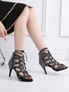 Women's Sandals Velvet Zipper Kitten Heel Dance Shoes #Favs03031303