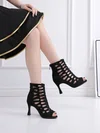 Women's Peep Toe Velvet Zipper Kitten Heel Dance Shoes #Favs03031307