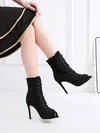 Women's Peep Toe Velvet Lace-up Stiletto Heel Dance Shoes #Favs03031308