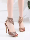 Women's Sandals PVC Zipper Stiletto Heel Dance Shoes #Favs03031331
