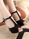 Women's Peep Toe PVC Buckle Kitten Heel Dance Shoes #Favs03031348