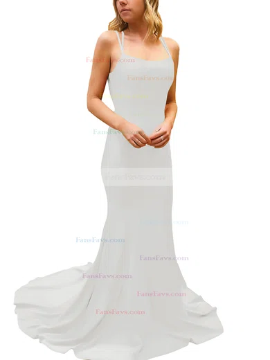 Trumpet/Mermaid Square Neckline Silk-like Satin Sweep Train Prom Dresses #Favs020107308