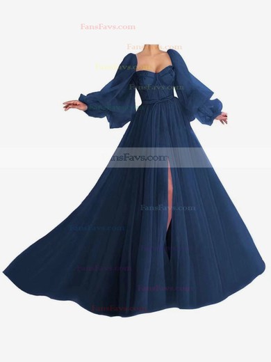 A-line Sweetheart Chiffon Sweep Train Bow Prom Dresses #Favs020107577