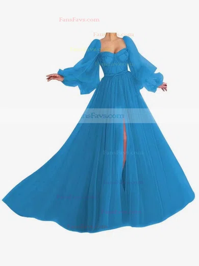 A-line Sweetheart Chiffon Sweep Train Bow Prom Dresses #Favs020107577