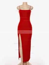Sheath/Column Square Neckline Jersey Floor-length Split Front Prom Dresses #Favs020107580