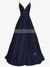 Ball Gown V-neck Glitter Sweep Train Pockets Prom Dresses #Favs020107934