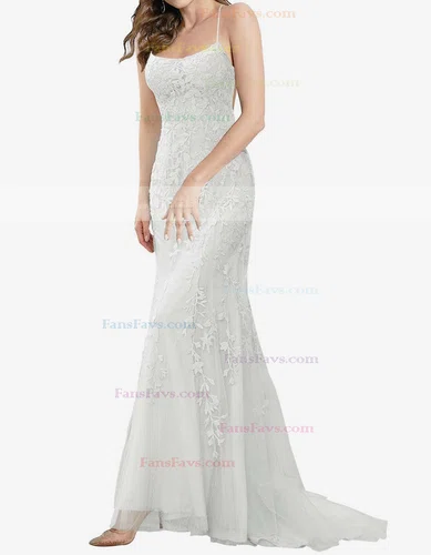 Trumpet/Mermaid Square Neckline Tulle Sweep Train Beading Prom Dresses #Favs020107957