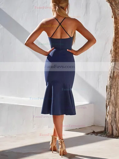 Trumpet/Mermaid Square Neckline Stretch Crepe Tea-length Prom Dresses #Favs020106602