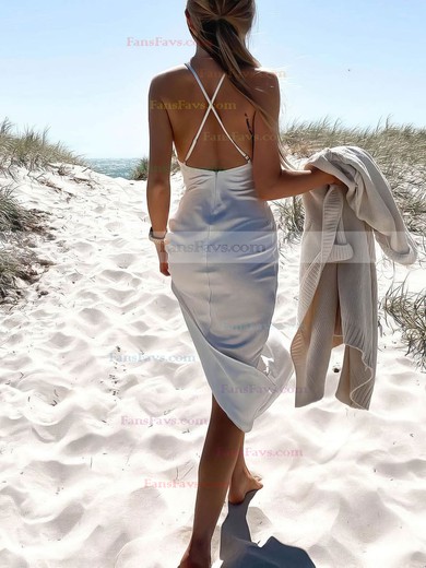 Sheath/Column Cowl Neck Silk-like Satin Ankle-length Split Front Prom Dresses #Favs020106612