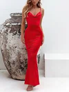 Sheath/Column Cowl Neck Satin Ankle-length Prom Dresses #Favs020106568