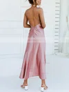 Sheath/Column Square Neckline Silk-like Satin Ankle-length Split Front Prom Dresses #Favs020106575