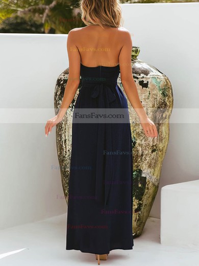 A-line Halter Silk-like Satin Ankle-length Split Front Prom Dresses #Favs020106582