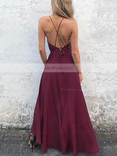 A-line V-neck Chiffon Asymmetrical Prom Dresses #Favs020106585