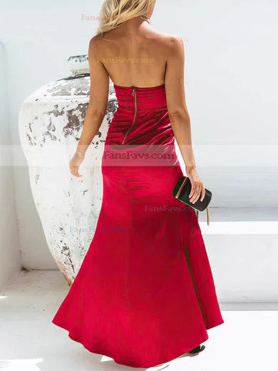 Sheath/Column Sweetheart Satin Ankle-length Split Front Prom Dresses #Favs020106593