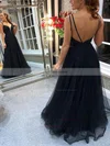 A-line V-neck Tulle Sweep Train Beading Prom Dresses #Favs020107616
