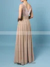 A-line V-neck Chiffon Sequined Floor-length Prom Dresses #Favs02016329