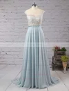 A-line Scoop Neck Chiffon Floor-length Appliques Lace Prom Dresses #Favs02018717