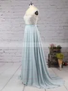 A-line Scoop Neck Chiffon Floor-length Appliques Lace Prom Dresses #Favs02018717