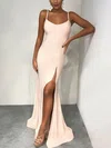 Trumpet/Mermaid Scoop Neck Stretch Crepe Sweep Train Split Front Prom Dresses #Favs020107703