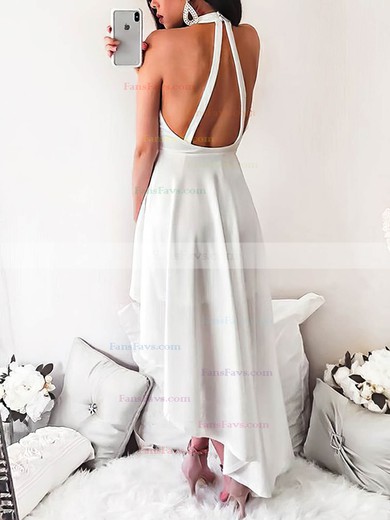 A-line High Neck Chiffon Asymmetrical Prom Dresses #Favs020107705