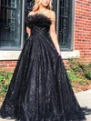 Ball Gown Strapless Glitter Sweep Train Feathers / Fur Prom Dresses #Favs020107721