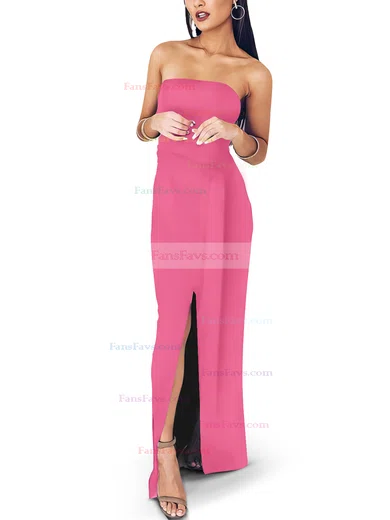 Sheath/Column Square Neckline Satin Floor-length Sashes / Ribbons Prom Dresses #Favs020107722