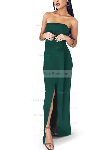 Sheath/Column Square Neckline Satin Floor-length Sashes / Ribbons Prom Dresses #Favs020107722