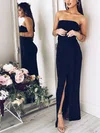 Sheath/Column Square Neckline Satin Floor-length Sashes / Ribbons Prom Dresses #Favs020107722