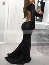 Trumpet/Mermaid Scoop Neck Glitter Sweep Train Prom Dresses #Favs020107726