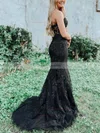 Trumpet/Mermaid Sweetheart Tulle Sweep Train Beading Prom Dresses #Favs020107789