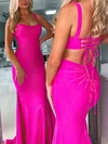 Trumpet/Mermaid Square Neckline Silk-like Satin Sweep Train Prom Dresses #Favs020107794