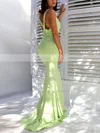 Trumpet/Mermaid Cowl Neck Jersey Sweep Train Prom Dresses #Favs020107799