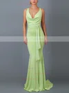 Trumpet/Mermaid Cowl Neck Jersey Sweep Train Prom Dresses #Favs020107799