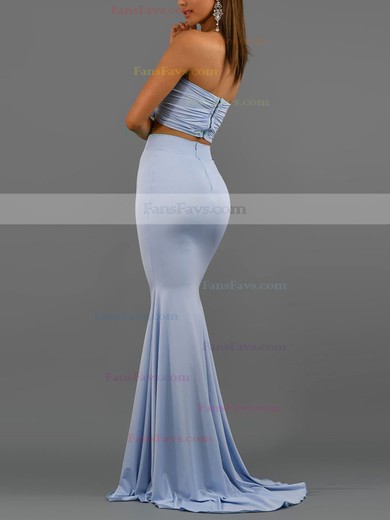 Trumpet/Mermaid Strapless Jersey Sweep Train Bow Prom Dresses #Favs020107803