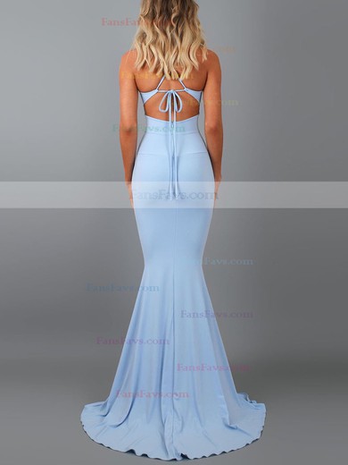 Trumpet/Mermaid V-neck Jersey Sweep Train Prom Dresses #Favs020107805