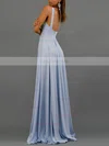 A-line V-neck Jersey Sweep Train Split Front Prom Dresses #Favs020107806