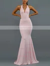 Trumpet/Mermaid Halter Jersey Sweep Train Bow Prom Dresses #Favs020107818