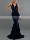 Trumpet/Mermaid Halter Jersey Sweep Train Bow Prom Dresses #Favs020107829
