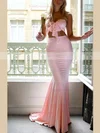 Trumpet/Mermaid Strapless Jersey Sweep Train Bow Prom Dresses #Favs020107830