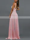 A-line V-neck Jersey Sweep Train Split Front Prom Dresses #Favs020107832