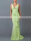 Trumpet/Mermaid Cowl Neck Jersey Sweep Train Bow Prom Dresses #Favs020107849