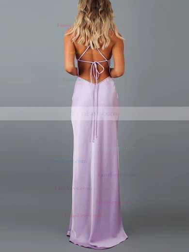 Sheath/Column Cowl Neck Silk-like Satin Sweep Train Prom Dresses #Favs020107852