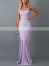 Sheath/Column Cowl Neck Silk-like Satin Sweep Train Prom Dresses #Favs020107852
