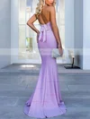 Trumpet/Mermaid Halter Glitter Sweep Train Bow Prom Dresses #Favs020107853