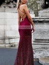 Trumpet/Mermaid V-neck Jersey Sweep Train Crystal Detailing Prom Dresses #Favs020107858