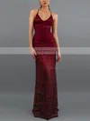 Trumpet/Mermaid V-neck Jersey Sweep Train Crystal Detailing Prom Dresses #Favs020107858