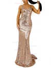 Trumpet/Mermaid V-neck Sequined Sweep Train Prom Dresses #Favs020107863