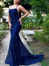 Trumpet/Mermaid Square Neckline Lace Sweep Train Beading Prom Dresses #Favs020107866