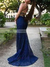 Trumpet/Mermaid Square Neckline Lace Sweep Train Beading Prom Dresses #Favs020107866