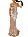 Trumpet/Mermaid V-neck Sequined Sweep Train Prom Dresses #Favs020107867